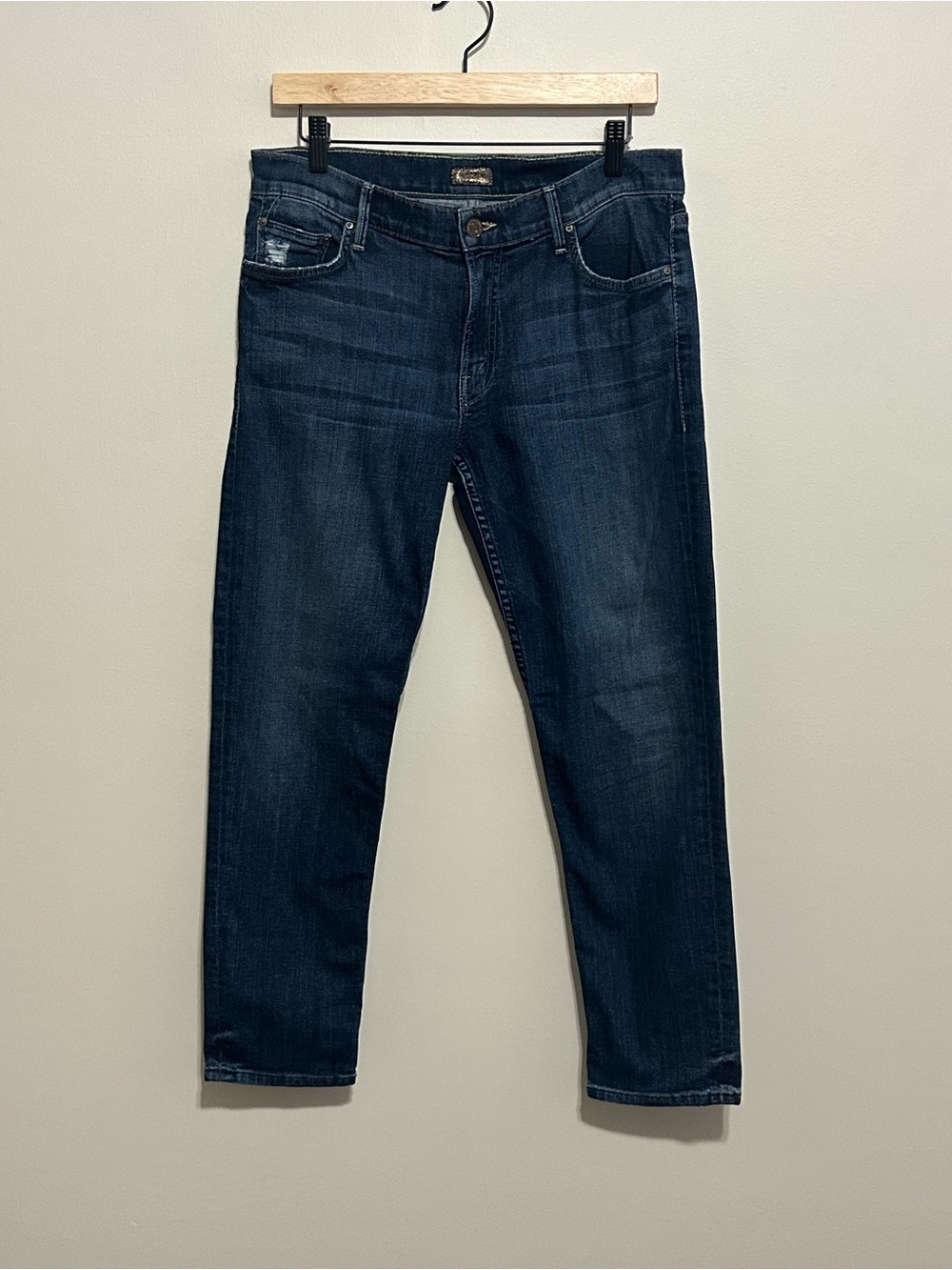 MOTHER Slim Straight Dark Indigo Jeans